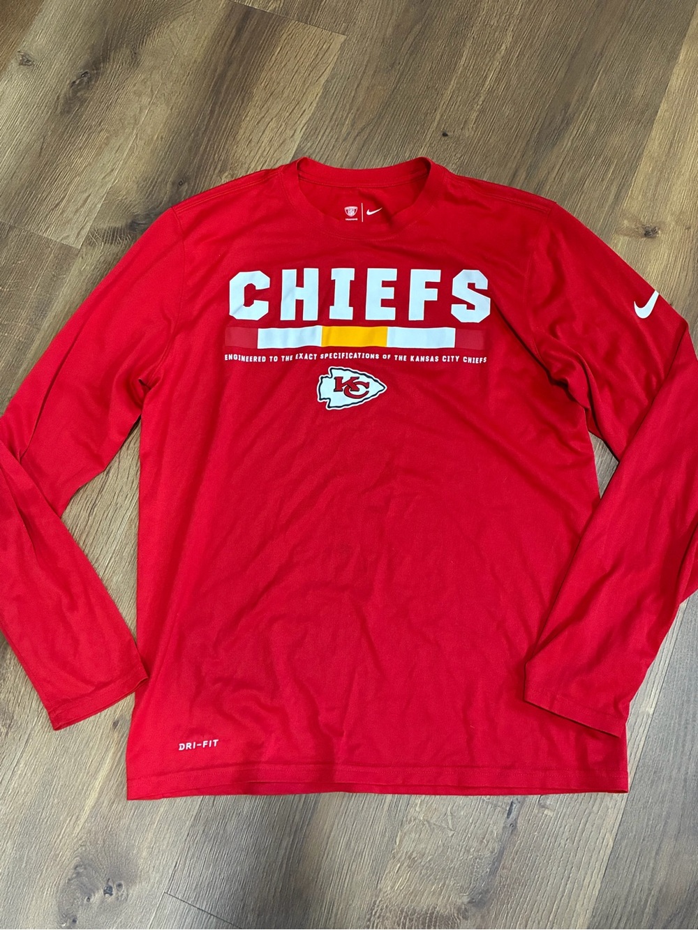 Nike Red Kansas City CHIEFS Long-Sleeve Dri-FIT Shirt